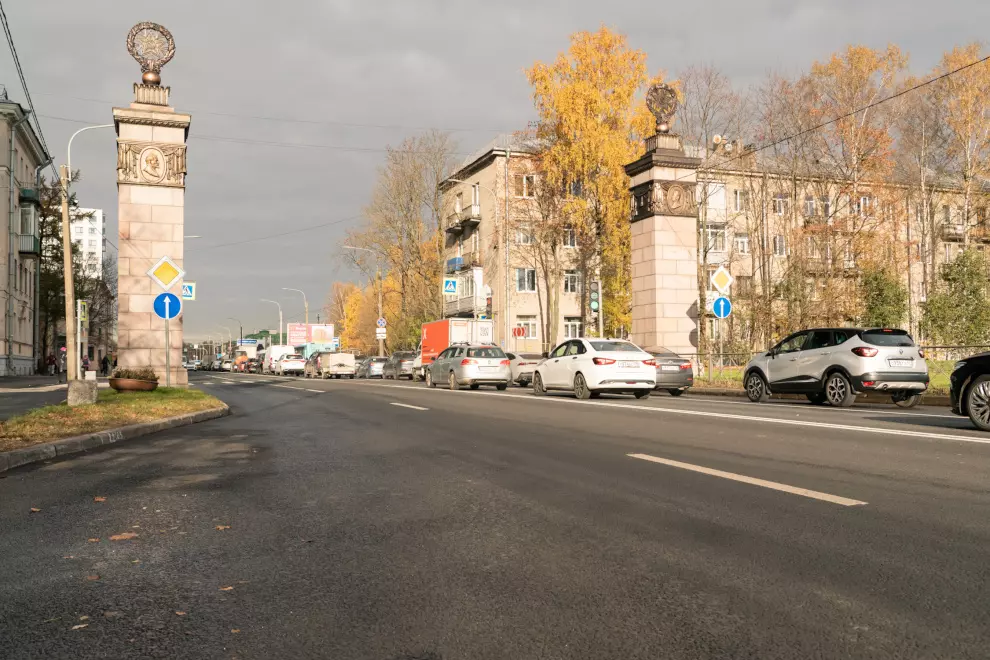 Завершён ремонт двух магистралей в Красногвардейском районе