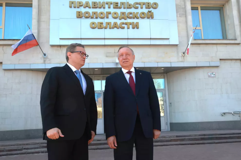 Александр Беглов поблагодарил губернатора Вологодской области за тёплый прием на Вологодской земле