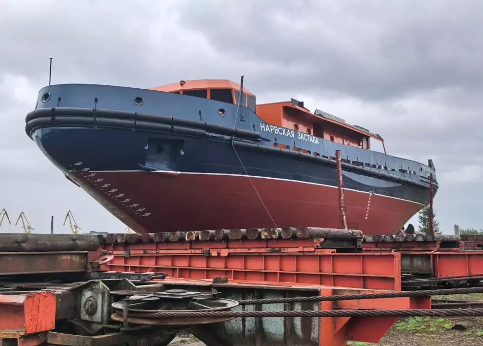 Состоялся торжественный спуск на воду нового ледокола «Нарвская застава»